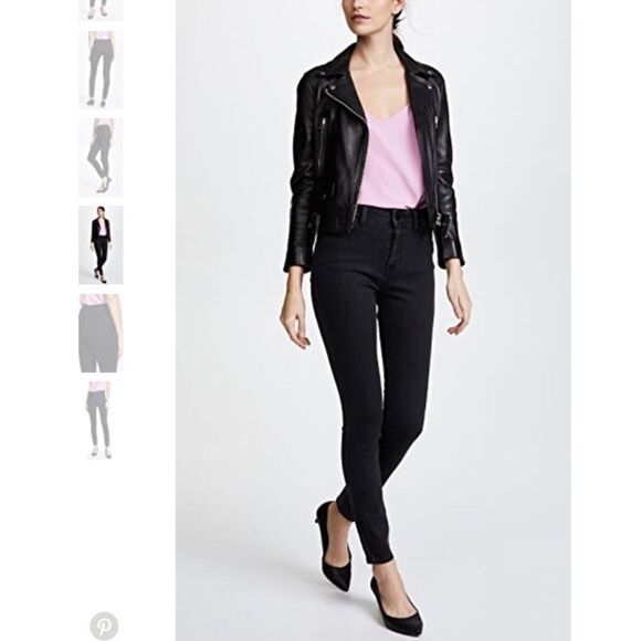 NWT DL1961 Farrow High Rise Skinny Black Magma Stretch Jean 24 - Picture 4 of 9